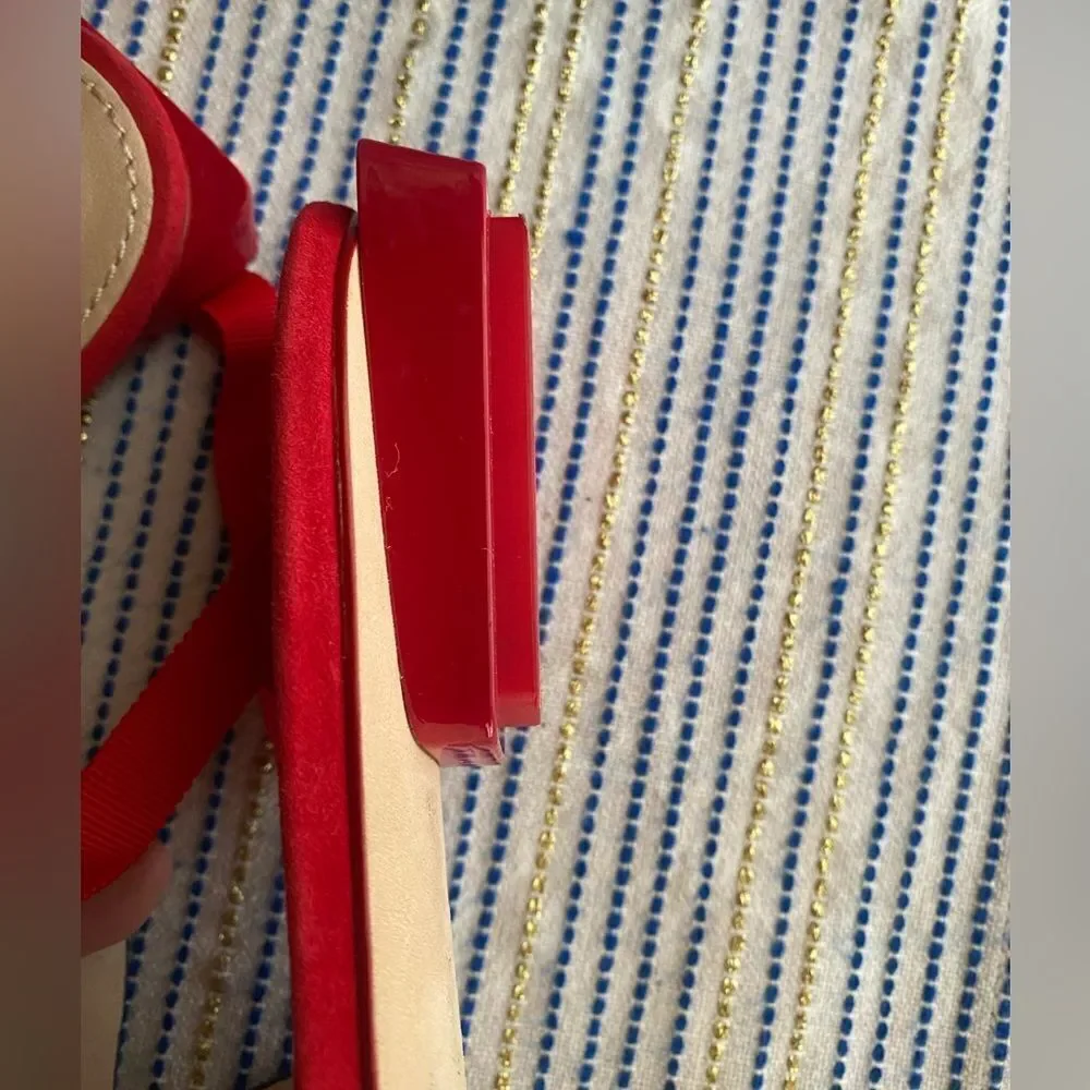 Tory Burch Suede Red Beaded Women's Sandals Sz 9